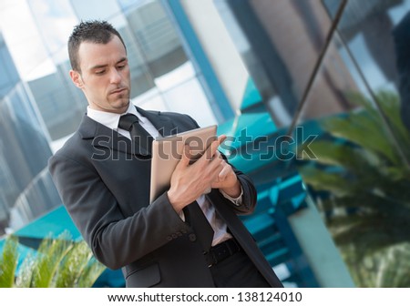 business man with tablet