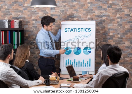 BUSINESS MEETING AND STATISTICS CONCEPT