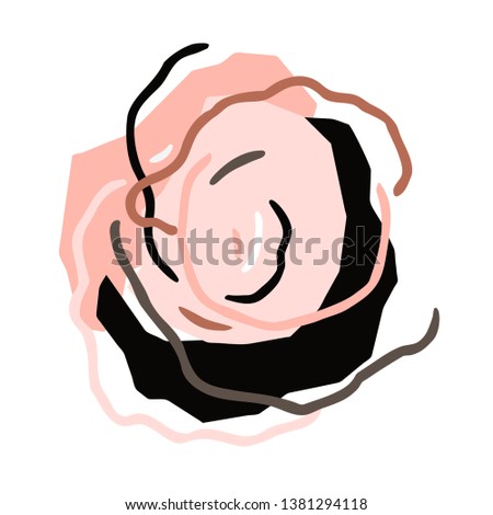 Abstract pink and black color shapes composition. Geometric background. Vector illustration. Modern art.