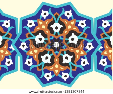 Islamic square geometric repeating patterns are very flexible.  They have been used often in wall decorations, windows, panels, columns, stained glass, tiles, rugs, ceilings and floor decorations.