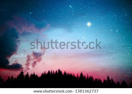Stars in the night sky. Abstract space background. Royalty-Free Stock Photo #1381362737