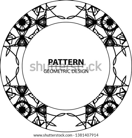 Graphic ornament. Vector pattern. Abstract geometric frame. Circles abstract background 