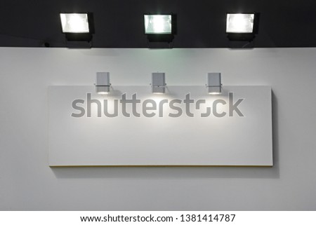 Illuminated Sign With Reflectors Empty Space