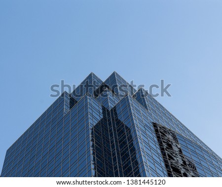 Building in Boston Downtown blue sky 