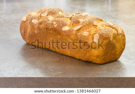 Traditional Sweet Easter bread with peeled almonds