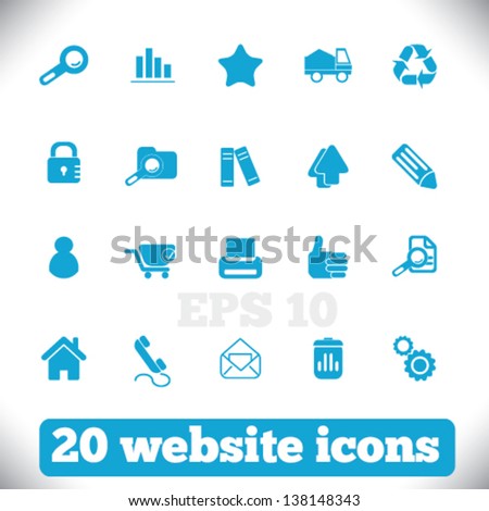 20 website design internet icons set