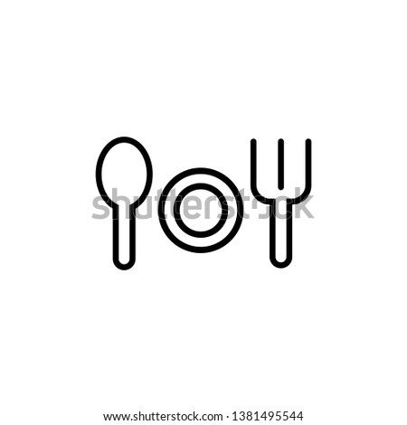 plate, spoon, fork icon vector