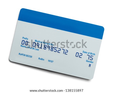 Blank Health Care Medical Insurance Card Isolated On White Background. Royalty-Free Stock Photo #138155897
