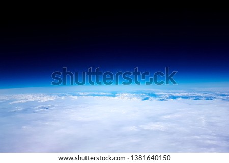 View of the planet Earth during a flight into space and entering a low orbit