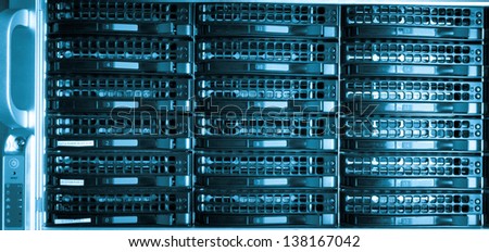 Data center with hard drives