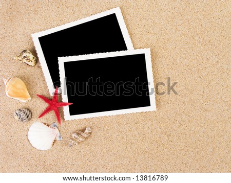 Pictures in a beach concept. Vacation memories.