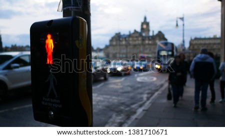 Red Stop Sign for Pedestrians in Scotland