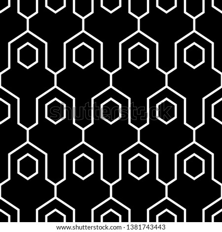 Figures, hexagons pattern. Geometric background. Simple shapes backdrop. Polygons motif. Digital paper, abstract. Seamless ornament.Geometrical wallpaper. Vector