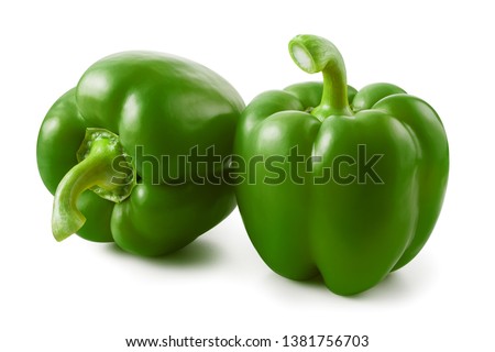 Green pepper isolated on white background Royalty-Free Stock Photo #1381756703