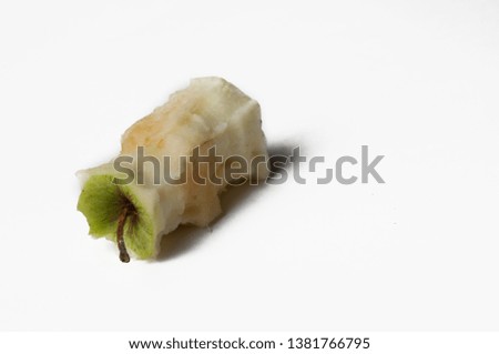 Green apple isolated on a white background.Apple peeling