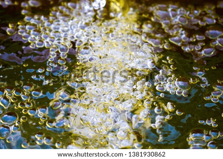 Close up water bubbles on water