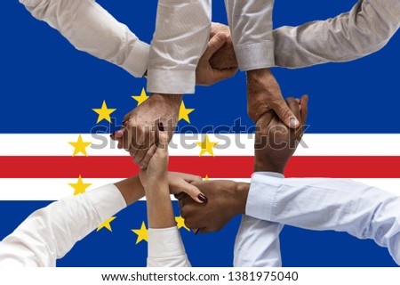 Flag of Cape Verde, intergration of a multicultural group of young people