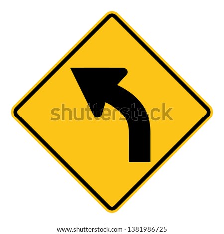 Curve Left Road Sign Clipart