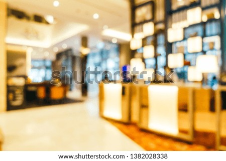 Abstract blur and defocused hotel and lobby interior for background
