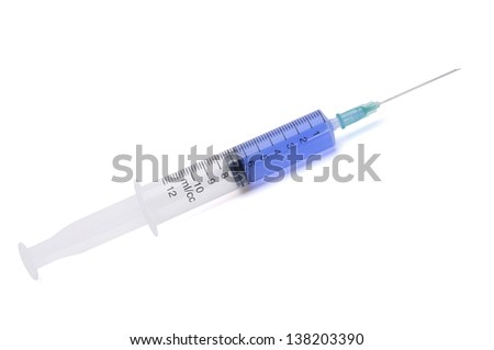 Medical syringe isolated on a white background