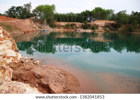 Ponds and rocks and large soil