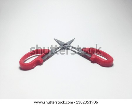 Close up of scissors isolated on white background