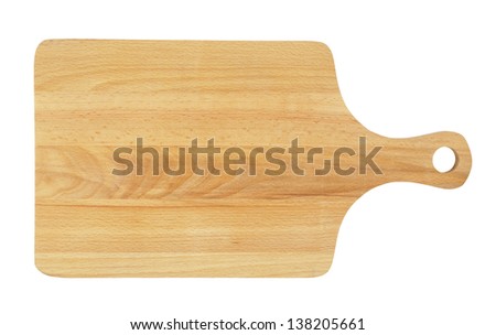 Cutting board isolated on white background Royalty-Free Stock Photo #138205661