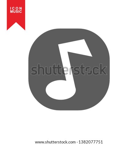 Music notes, song, melody or tune flat vector icon for musical apps and websites - Vector