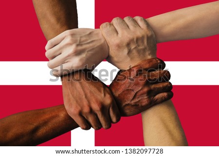 Flag of Denmark, intergration of a multicultural group of young people