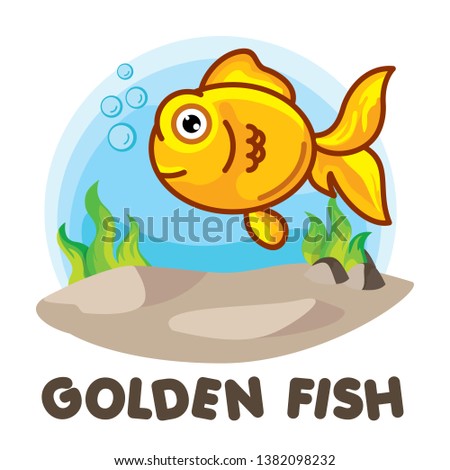 Golden Fish Under Water Aquarium