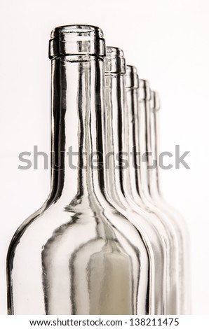 	Wine bottles with white background