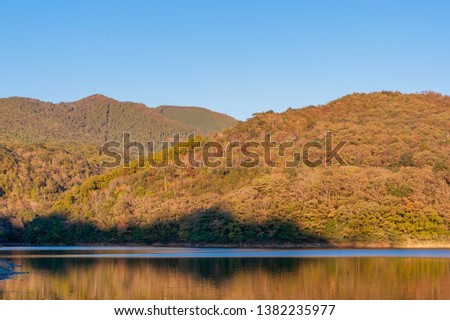 Lake Inasa in the late fall of Hamamatsu City, Shizuoka Prefecture, Japan