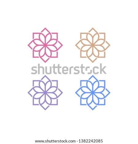 beautiful flower concept logo design