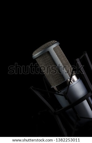 microphone isolated on black background 
(Mic, condencer Mic, Voice Mic, Instrument Mic, Studio Mics, Microphones, condencer Microphone, Voice Microphone, Instrument Microphone, Studio Microphones)