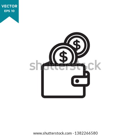 wallet vector icon, money icon 