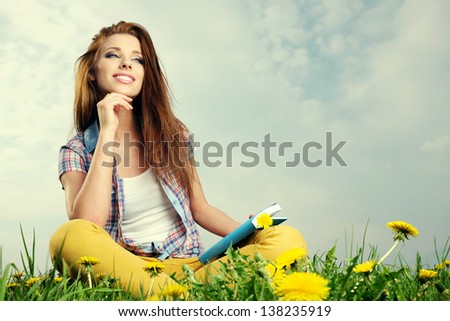 woman with dandelion