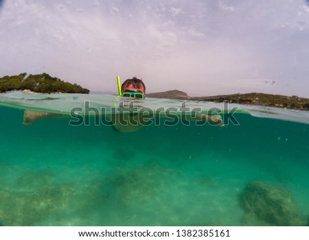 snorkeling near islands of Ksamil in the beautiful beaches of the Albanian riviera