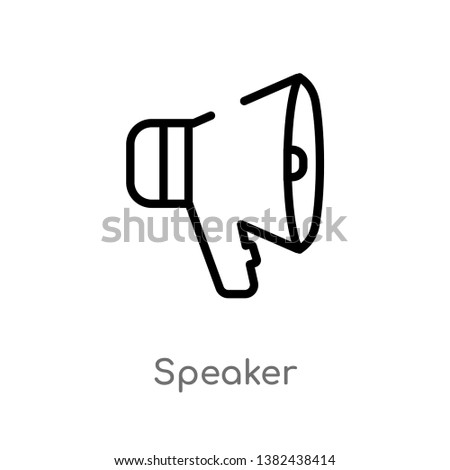 outline speaker vector icon. isolated black simple line element illustration from electronic stuff fill concept. editable vector stroke speaker icon on white background