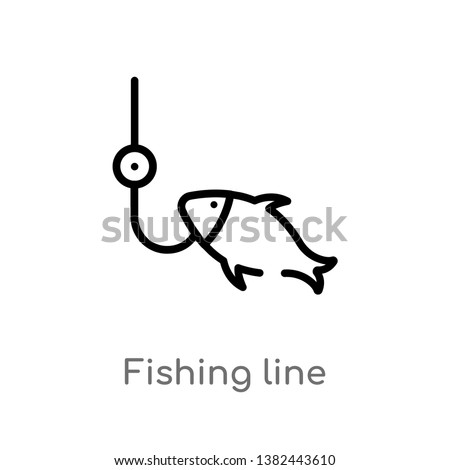 outline fishing line vector icon. isolated black simple line element illustration from food concept. editable vector stroke fishing line icon on white background
