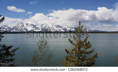 Teton Mountain Range in Jackson Hole at Jenny Lake
