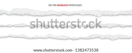 realistic torn paper edges, vector illustration Royalty-Free Stock Photo #1382473538