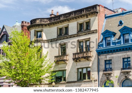 beautiful facades of the houses of one of the old districts of Washington DC