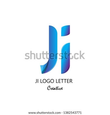 ji j i circle lowercase design of alphabet letter combination with infinity suitable as logo for a company or corporate business template design - Vector