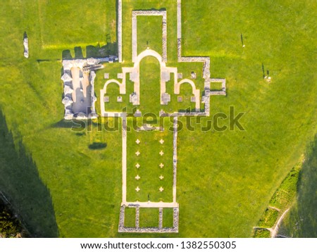 Aerial view of Old Sarum in England