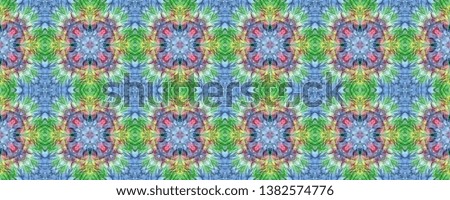Tie Dye Effect. Colorful Natural Ethnic Illustration. Traditional Backdrop.  Blue, Yellow, Red and Green Textile Print. Colorful Tie Dye Effect.
