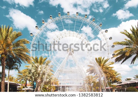 Beautiful Cyan Sky Orlando Eye Royalty-Free Stock Photo #1382583812