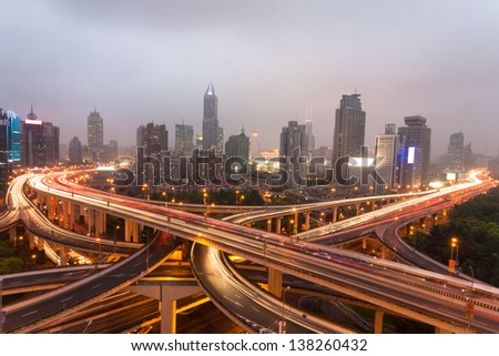 traffic through modern city