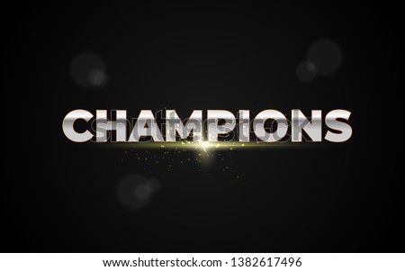 Vector Illustration word champions, Abstract image of a champion cup Royalty-Free Stock Photo #1382617496