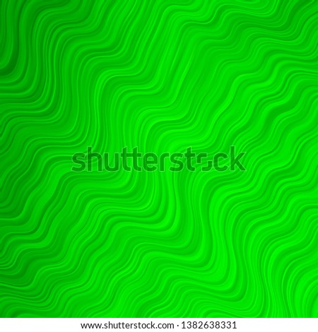 Light Green vector backdrop with curves. Abstract illustration with bandy gradient lines. Smart design for your promotions.