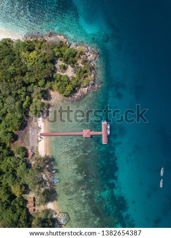 The beautiful Bidong Island aerial view. Bidong Island as known as Island of Humanity. Historical place of Vietnam refugees.